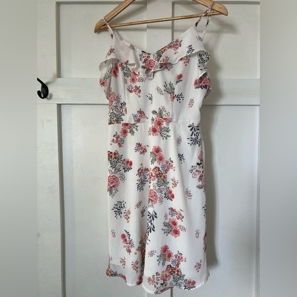 Altar’d state floral ruffled sleeveless midi dress flowy lined large - Picture 4 of 11